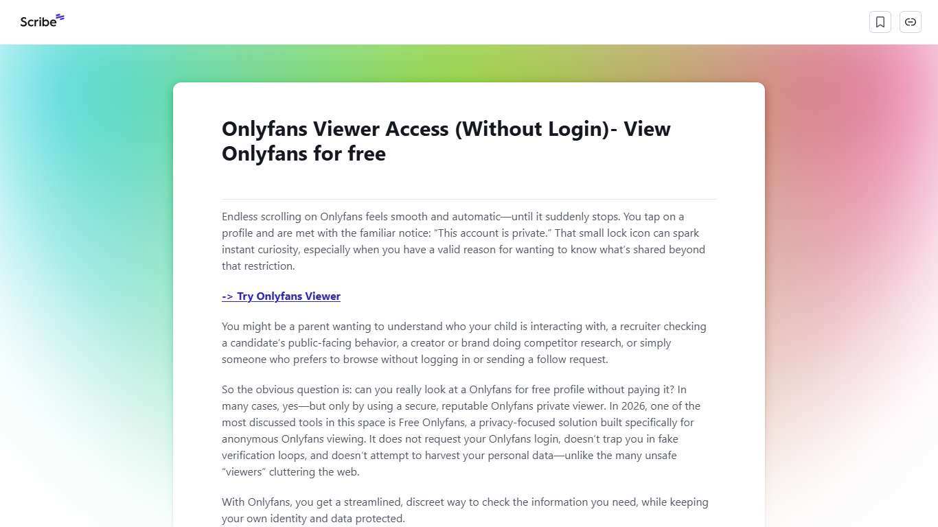 Onlyfans Viewer Access (Without Login)- View Onlyfans for free | Scribe